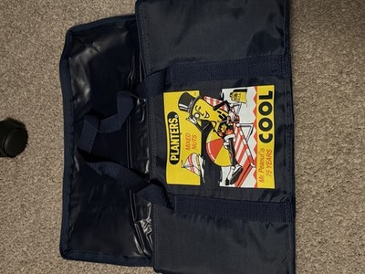 PLANTERS PEANUTS  75th Anniversary BLUE PROMOTIONAL DUFFEL GYM BAG Mr. Peanut