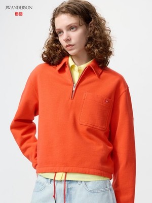 UNIQLO×jwアンダーソン　2 Uniqlo JW Anderson Sweat Half-Zip Shirt XS-XXL Women 4 Colors