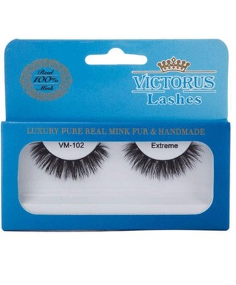Victorus Luxus reines echtes Nerzfell und Handarbeit VM102 extreme Wimpern