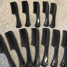 8 inch Black Styling Essentials Round Handle Comb 24 Pack Brand New Lot Of 24