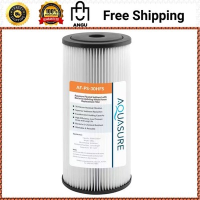 AQUASURE Water Filter Cartridge Whole House Sediment Pleated 30 Micron Washable