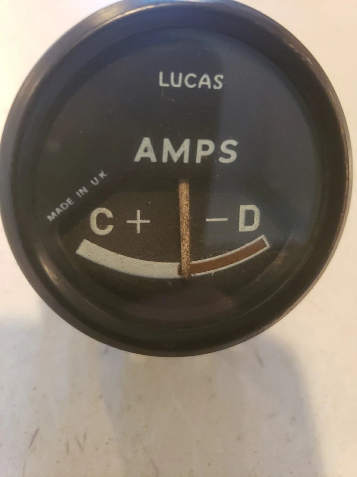 Triumph TR6 TR250 Lucas Vintage C-D Amp Gauge - 36427B 0872 Made in the UK - Image 2 of 4