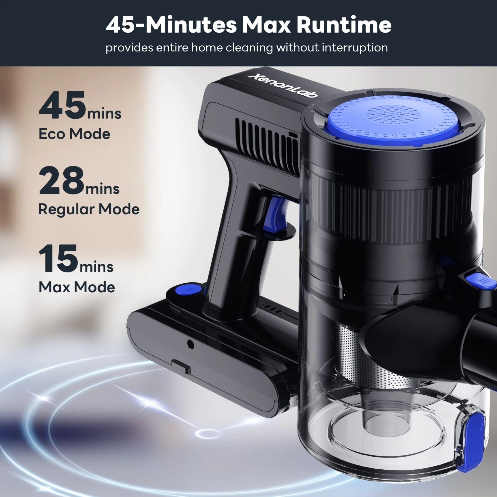 Xenonlab - Cordless Stick Vacuum Cleaner Rechargeable Stick Vacuum Lightweight Upright for Home Hardwood Floor