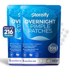 Storeify Overnight Pimple Patches   Pack of 2 216 Pcs, 3 Sizes 