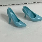 Vintage Mattel Barbie TEAL BLUE SPIKE HEELS Closed Toe Doll Shoes Japan