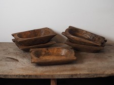 Vintage Hand-Made Wooden Decorative Dough Bowl / Waxed Rustic Wood