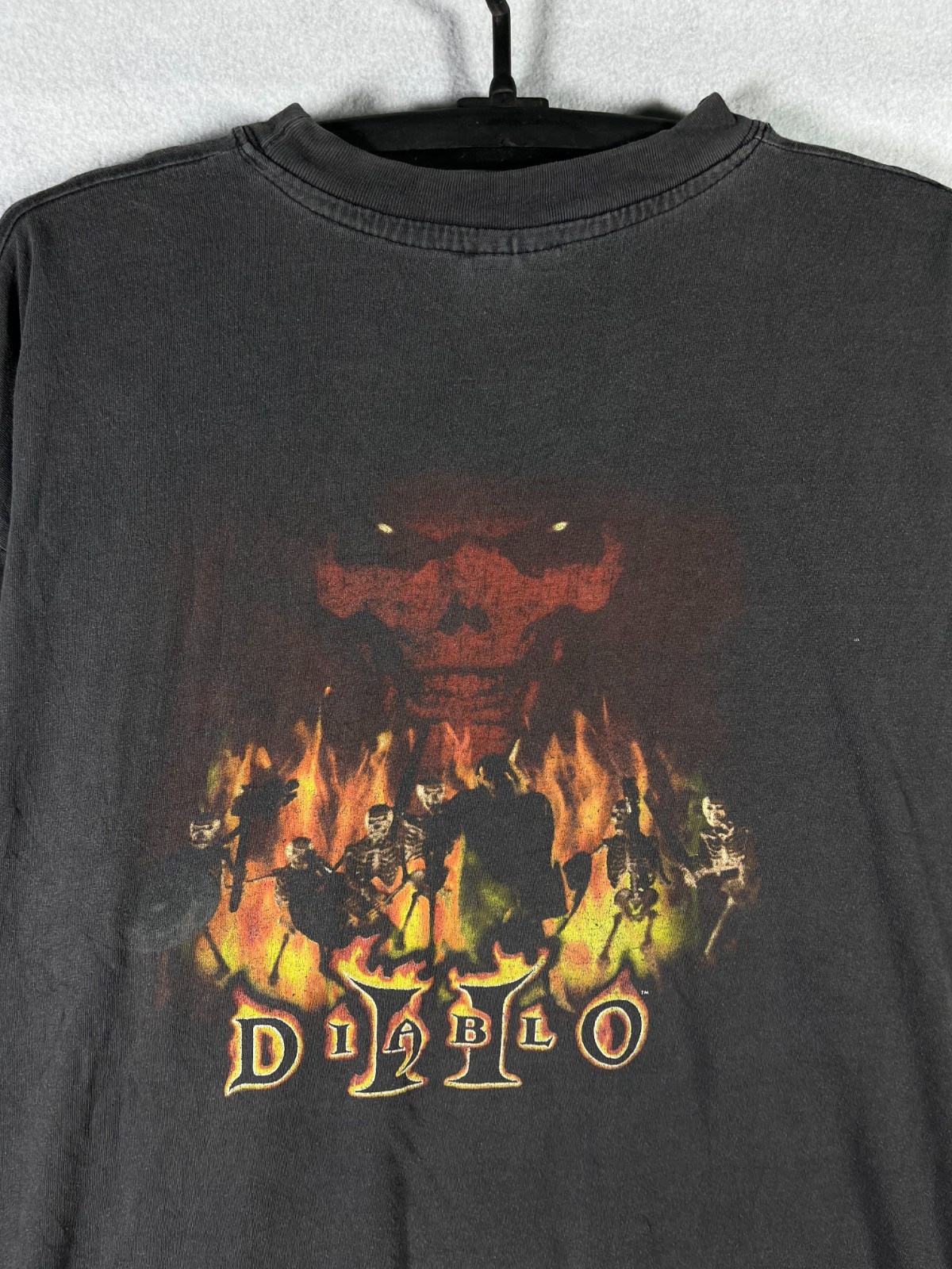 Vintage Y2K Diablo II Promo Blizzard Entertainment Video Game Tee Black Fade 2XL