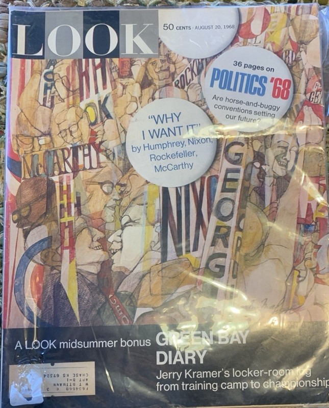 VTG Look Magazine August 20 1968 Midsummer Bonus Green Bay Diary  Mint