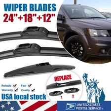 3PCS Front+REAR Wiper Blades For Dodge Journey 2009-2023 OEM Quality 24"+18"+12"