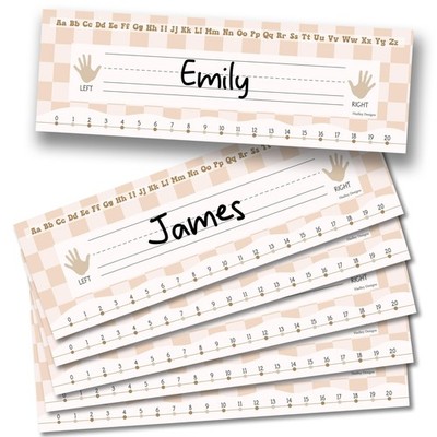 36 Student Desk Name Plates 14.5x4in Neutral Tags for Classroom Kindergarten