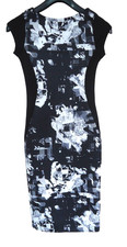 QUIZ BLACK AND WHITE BODYCON DRESS SIZE 8 NEW