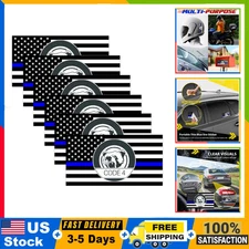 6 calcomanías de bandera de línea fina para automóvil, soporte de la policí