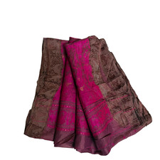 Robe indienne sari en soie robe vintage brodée occasion décoration maison scr...