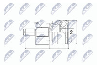NTY Gelenksatz Antriebswelle NPZ-MZ-055 FüR CX Mazda GH KF KE GJ GL GJ2 GL2 GL6