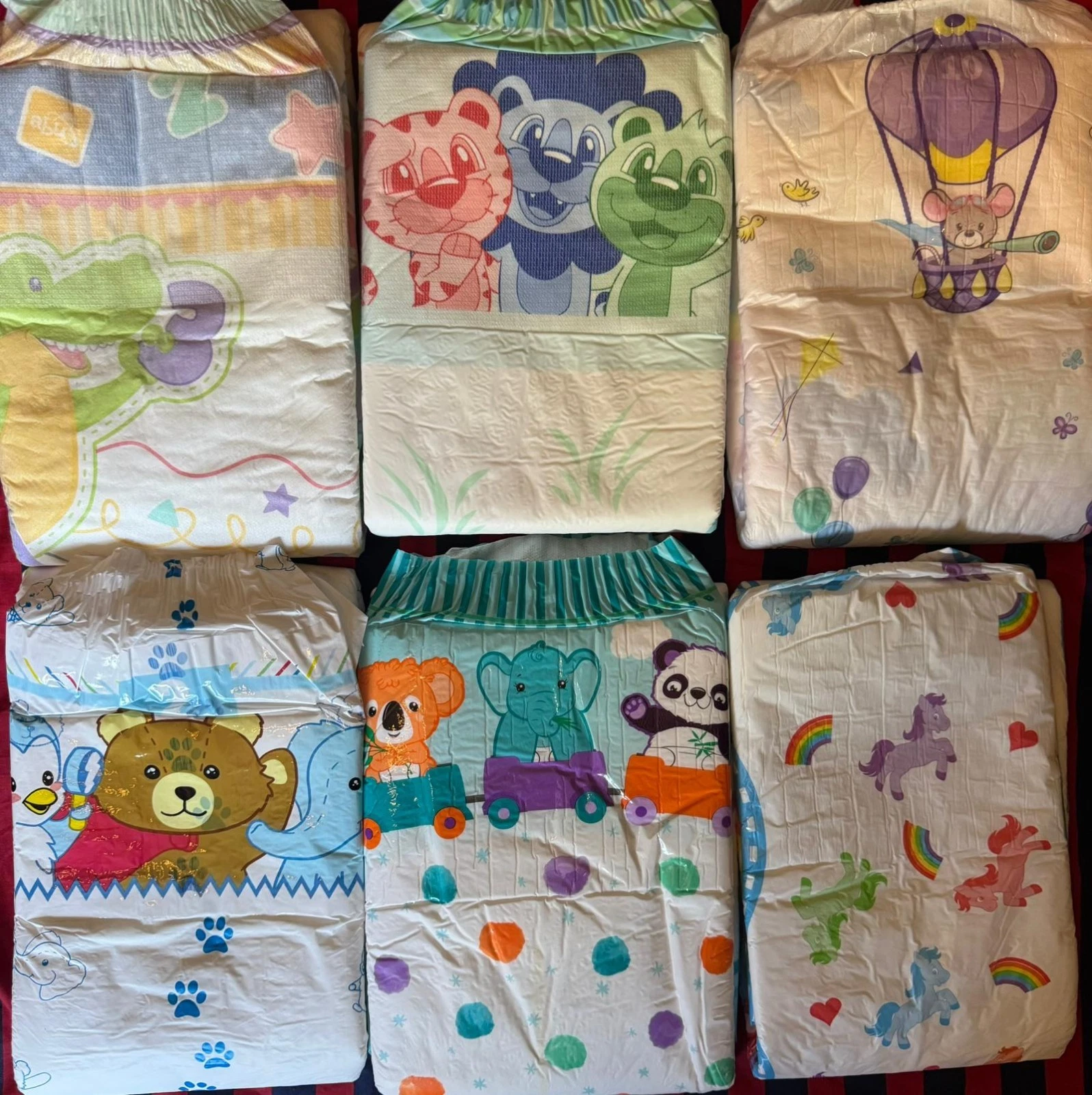 ABDL NAPPY DIAPER Size Large Set Of 6 Extra Absorbent cute