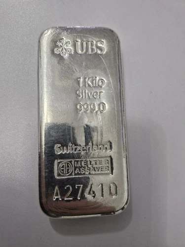 1 KG 999.0 Silver Bullion Bar UBS Switzerland