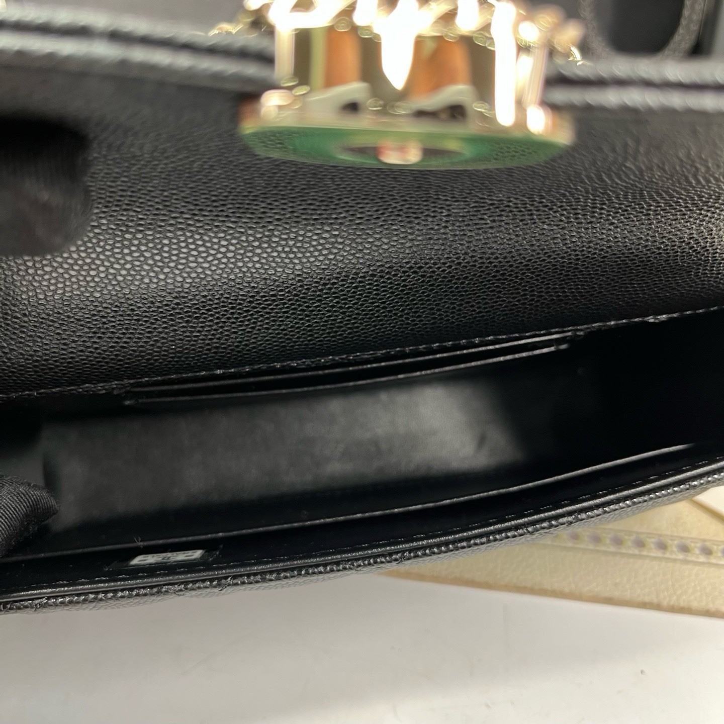 Authentic Pre-owned Chanel Kelly Crossbody Bag Small Black Caviar Leather image 6