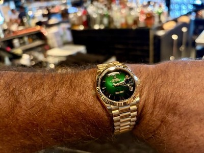 Rolex 2026 Day-Date 18k yellow gold presidential 36mm Green Ombra