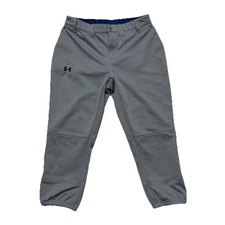 Under Armour Softball Pants Womens S Cropped Heatgear Gray Knickers Pockets