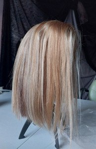 WIG CD TG TV SHOWGIRL SISSY DRAG SHOW PAGEANT BLONDE STREAKY FREAKY #1A