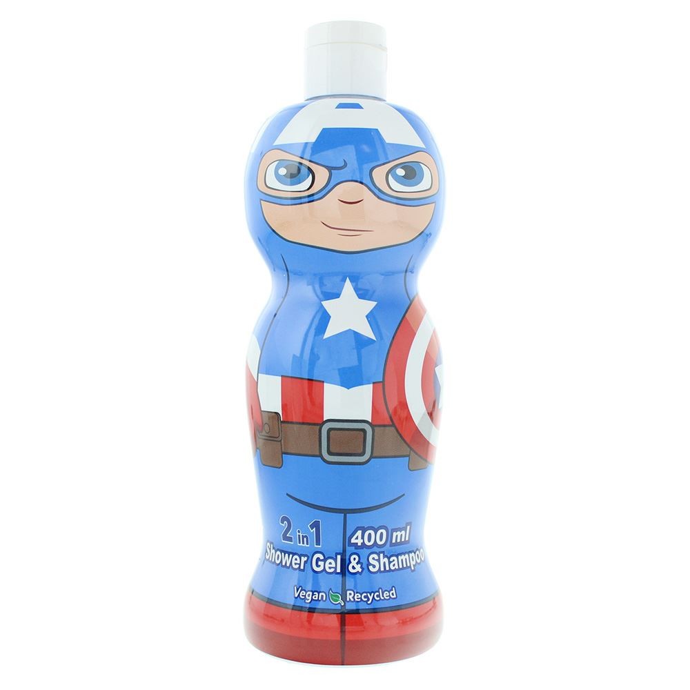 Marvel Captain America 2 In 1 Shower Gel & Shampoo 400ml