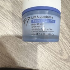 No7 Lift  Luminate Triple Action Night Cream 50ml Suitable for Sensitive Skin