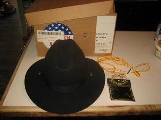 Vintage U.S. Calvary US Army Military Stetson Cowboy Hat new in box size 7 3/4