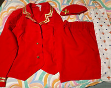 Womens 80’s virgin air hostess fancy Dress Outfit with Hat, Polyester, Size M