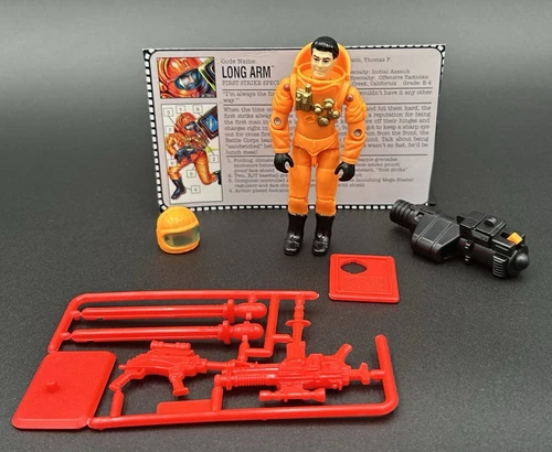 Vintage 1993 GI Joe ARAH Long Arm Longarm V1 100% Complete With File Card NM