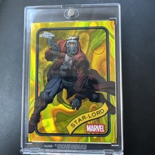 2025 Topps Chrome Marvel Star-Lord Yellow Lava Refractor #104