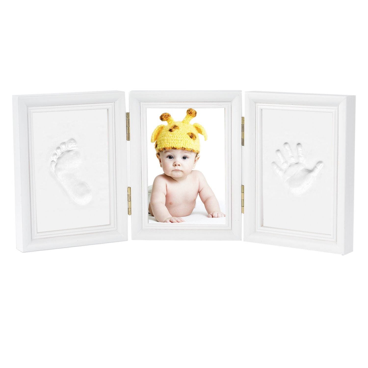 Newlemo Baby Photo Frame, Handprint 6 Count (Pack of 1), 3 parts, white