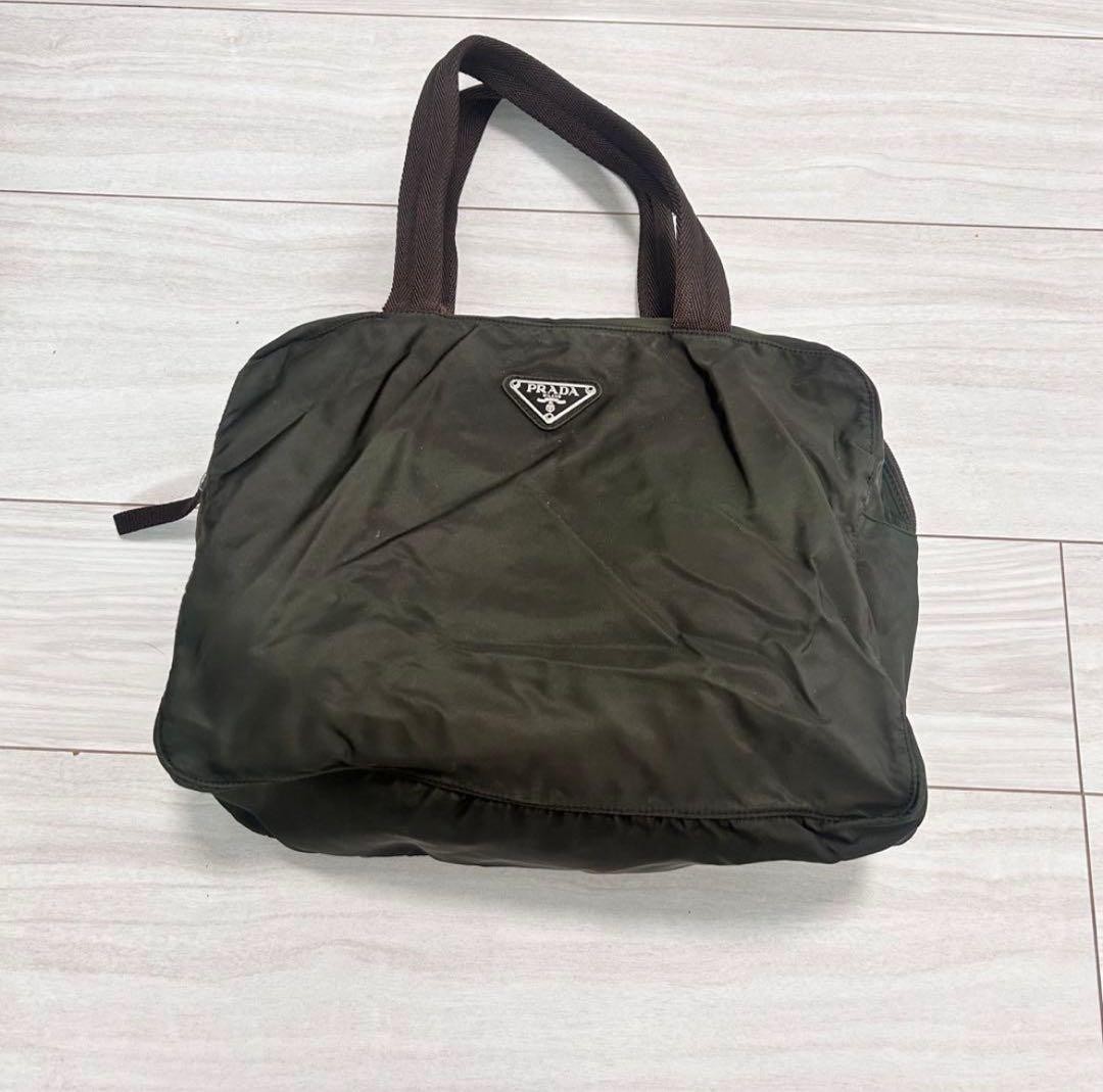 reduction! PRADA tote bag nylon triangular logo p… - image 1