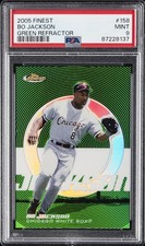 2005 TOPPS FINEST GREEN REFRACTOR #158 BO JACKSON 157/199 PSA 9