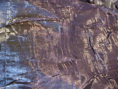 NWT CHICOS 2 L DESIGN GOLD BLACK CRINKLE SATIN BUTTON BLOUSE 48" BUST RAYON POLY - Picture 6 of 6