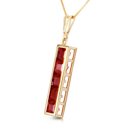 14K. MASSIVE GOLDKETTE MIT NATÜRLICHEN RUBINEN (Gelbgold)