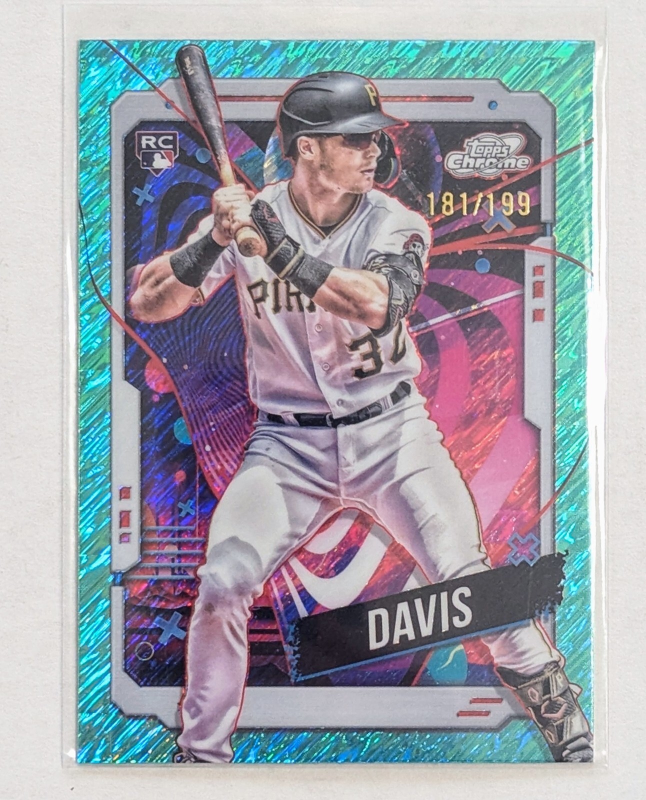 2024 Topps Cosmic Chrome Henry Davis Aqua Equinox Refractor RC /199 #100 Pirates