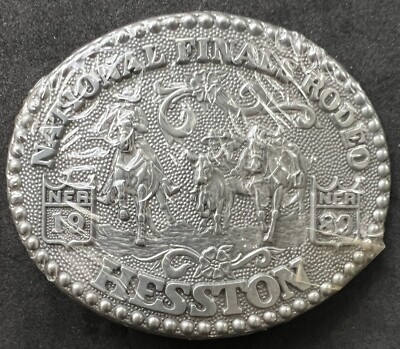 1989 National Finals Rodeo Belt Buckle Hesston New Sealed