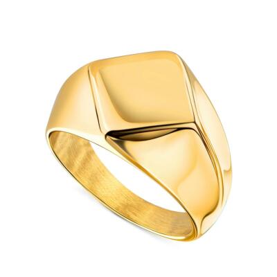 Herren Ring Gold vergoldet Edelstahl 750 Gold 18 Karat WASSERFEST R5627DL