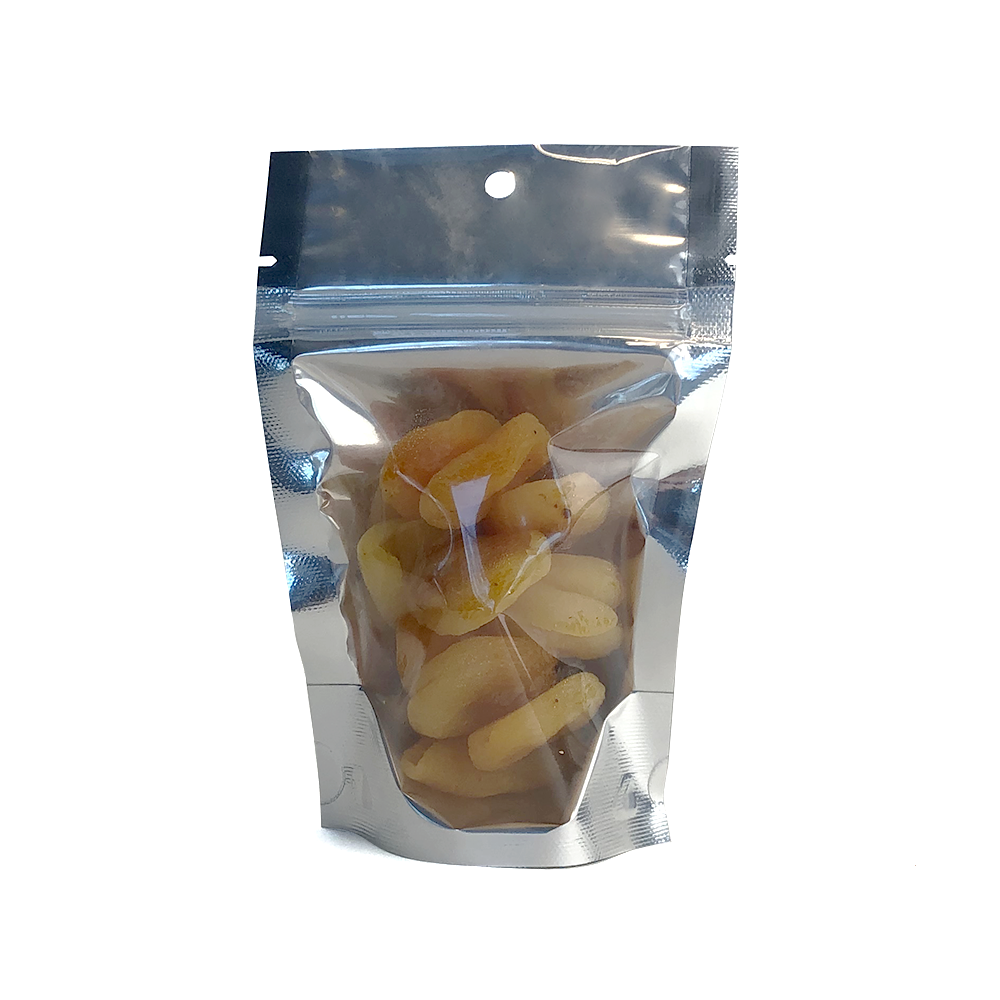 100 Pcs Clear Silver Stand-Up Smell Proof Mylar Zip Lock Bags for Food Storage