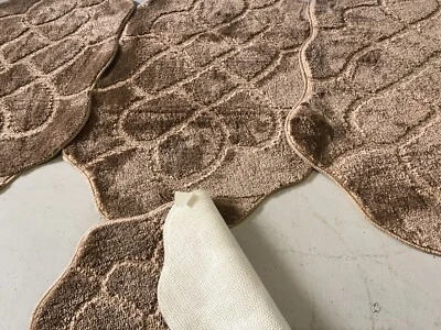 RUGWORLD JUEGO DE ALFOMBRILLAS DE VIAJE LAVABLES ROMANY ALFOMBRAS ANTIDESLIZANTES SÚPER GRUESAS BEIGE ALFOMBRAS GITANAS