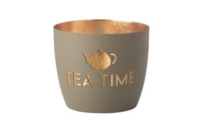 Windlicht Madras Tea Time sandstone gold Eisen Höhe 8,5 cm