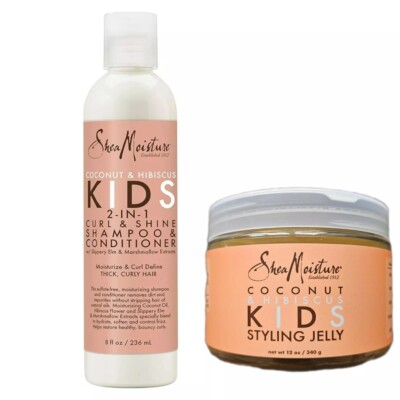 Shea Moisture Coconut&Hibiscus Kids 2-in-1 Shampoo And Conditioner&Styling Jelly