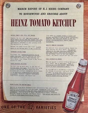 1944 Heinz Tomato Ketchup 57 Varieties Wartime Meals WWII Grocers VTG Print Ad