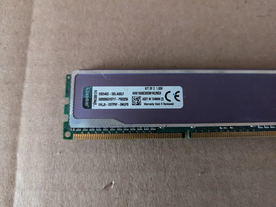 4GB KINGSTON KHX1600C9D3B1K2/8GX HYPERX DDR3 1600MHZ PC3-12800U RAM A4-13(19) - Image 4 of 4