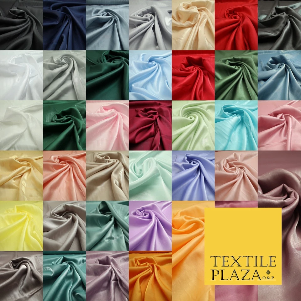 TEXTILE PLAZA OVER 35 COLOURS - Premium Soft Smooth Shimmer Woven Polyester Dress Fabric 58"