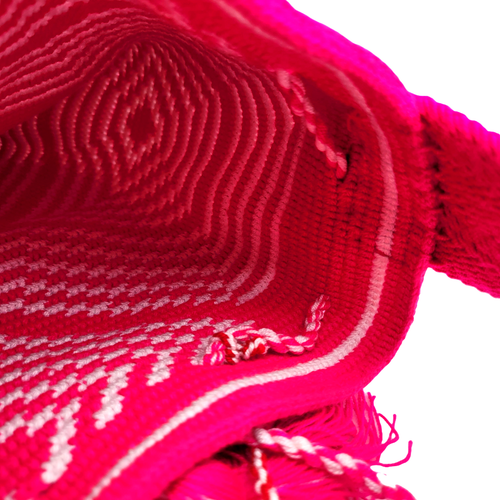 2 COLORS 🇨🇴 Colombian Large Handmade Wayuu Tribe Mochila Bucket Boho Bag RED - Picture 10 of 10