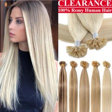 200PCS THICK Pre Bonded Keratin Nail U Tip Remy Real Human Hair Extensions White