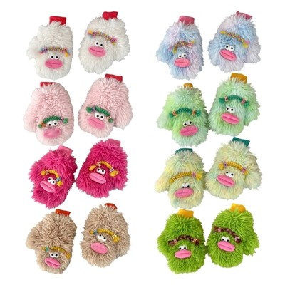 Plush Warm Gloves Soft Winter Thick Fingerless Gloves Outdoor Riding Mittens