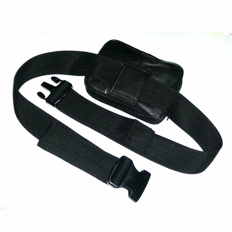 Sac Banane Cuir Noir Pour Téléphone Avec Ceinture 90-160cm Neuf Étiquette - Photo 1/1