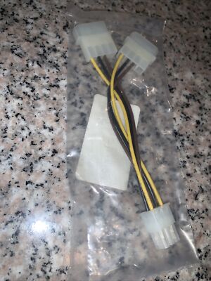 Dual 4 Pin Molex IDE to 6 Pin PCI Express Power Supply Adapter PCIe